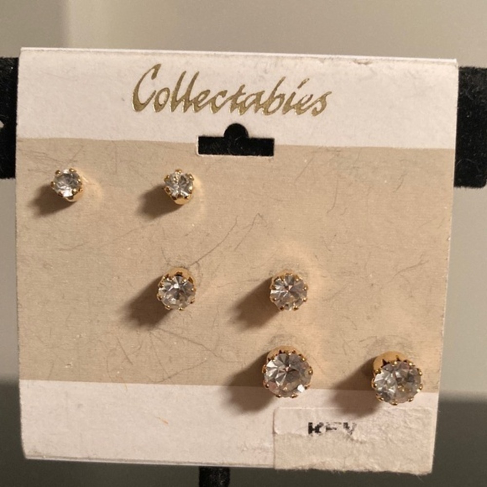 Gold and Silver Stud Earrings Set